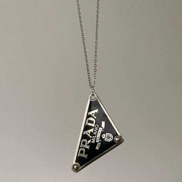 Prada Triangle Asymmetric Necklace - Picture 3 of 3